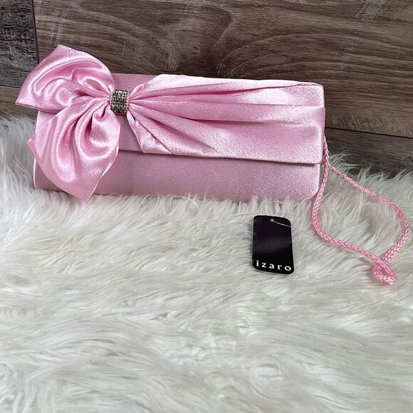 Jessica McClintock Vibrant  Clutch,Prom,Homecoming, Wedding, Pink with Bow, NWT - Picture 1 of 7